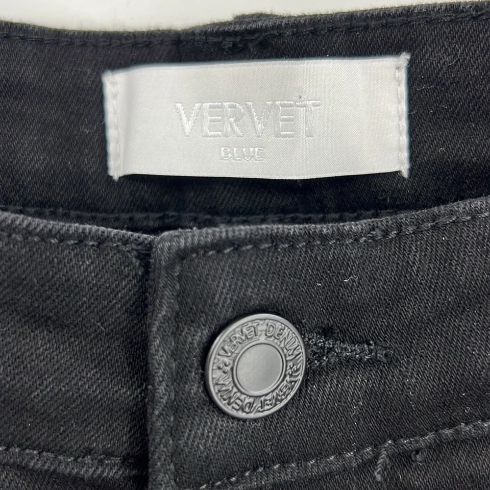 Vervet High Rise Super Flare Distressed Raw Hem VERVET by Flying Monkey Jeans 32